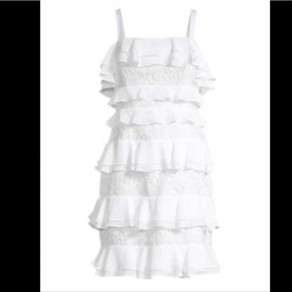 NWT Lilly Pulitzer “Olive” White Ruffle Tank Dress - Picture 3 of 11